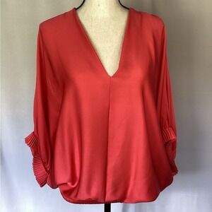 Diane von Furstenberg Pink Silk‎ Batwing Sleeve Meiko Blouse Size Small